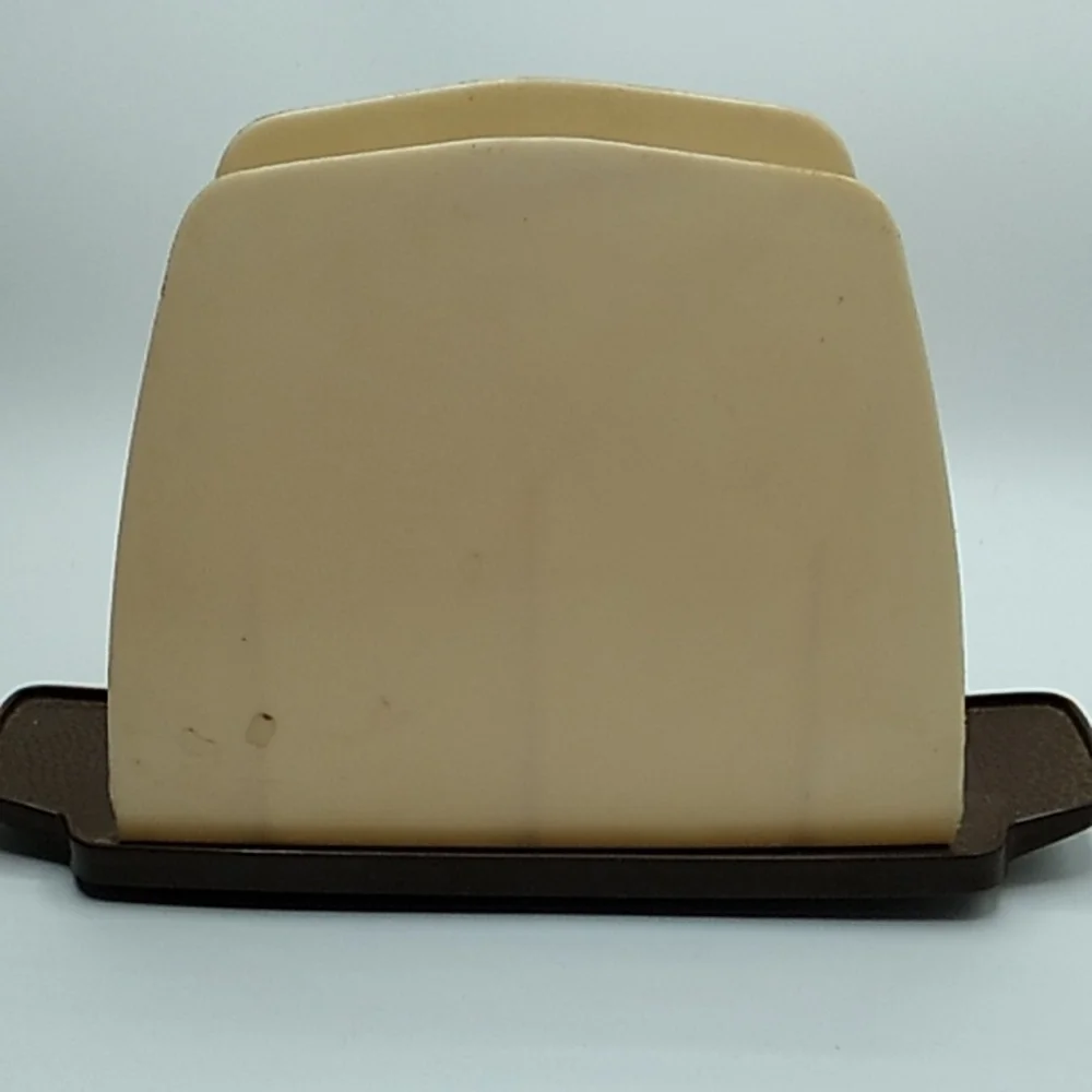 Vintage farmhouse orange brown napkin holder melamine plastic